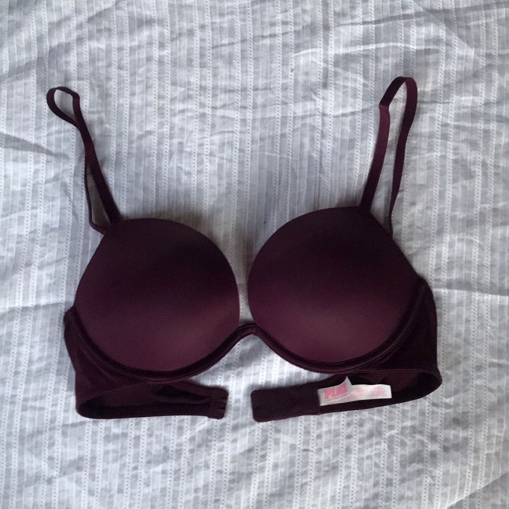 Victoria’s Secret Pink Burgundy Push Up Bra